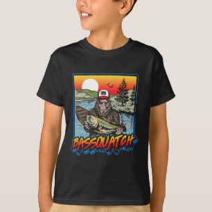 Camiseta Byssquatch! Byss Fishing Sasquatch Divertido Retro