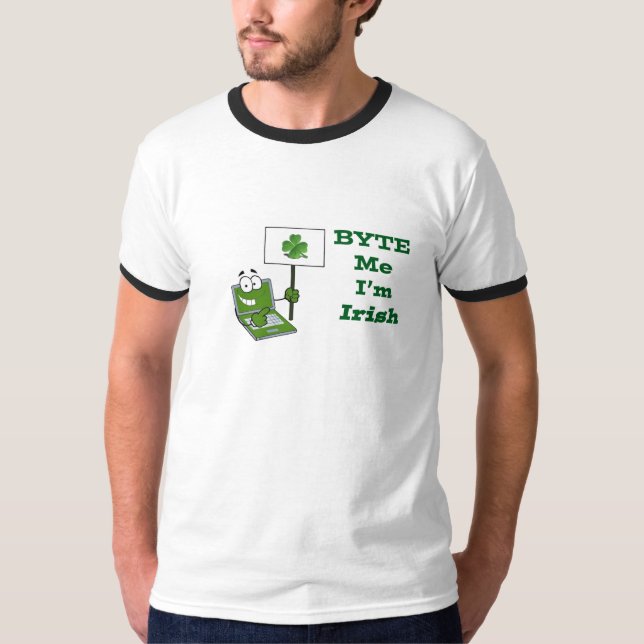 Camiseta "Byte mim eu sou T da campainha" - dos homens (Frente)