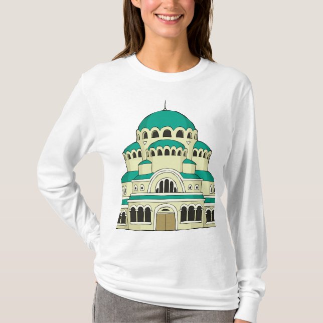 Camiseta Byzantine Architecture Teal Dome Cathedral (Frente)