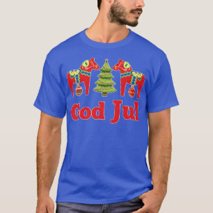 Camiseta Bzlg Dala Horse God Jul Christmas Tree Merry Xmas