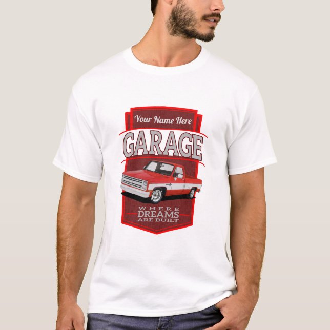 Camiseta c10 de garagem retrô personalizada (Frente)