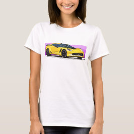 Camiseta C7 Carteira Amarela de Corvette com Faixa Rosa