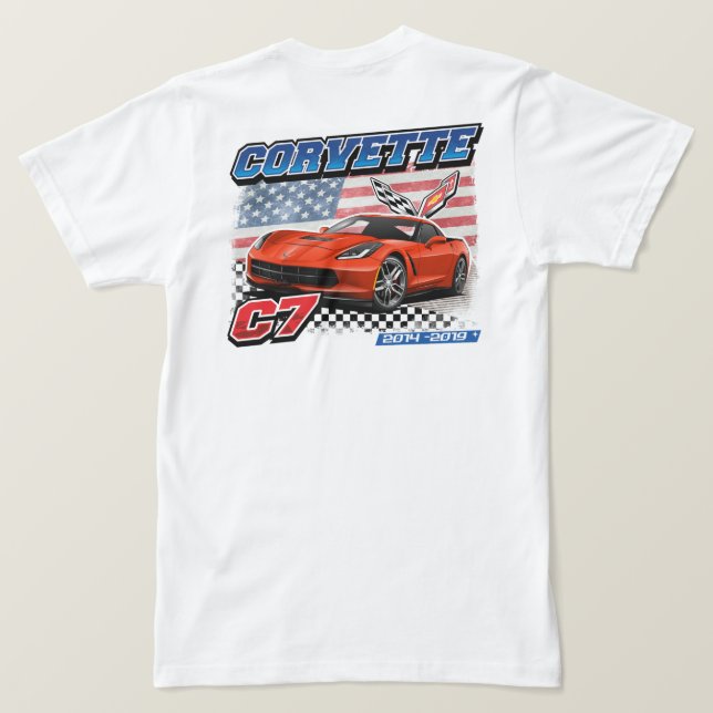 Camiseta C7 Corvette - Camiseta-T de uso masculino (Verso do Design)