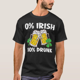 Camiseta C 0 Dia de São Patrício de Bebado irlandês 100