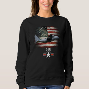 Camiseta C 130 Air Foce American Flag Patriotic Usaf