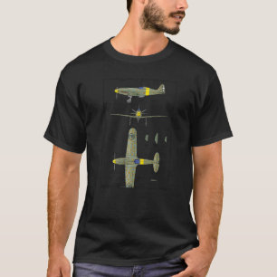 Camiseta C 200 Saetta Plano De Combatente Italiano WW2 Diag