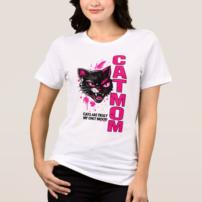 Camiseta C.A.T.M.O.M de Mãe de Gato Fofa (Frente)
