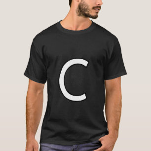 Camiseta C alfabeto maiúscula maiúscula maiúscula maiúscula