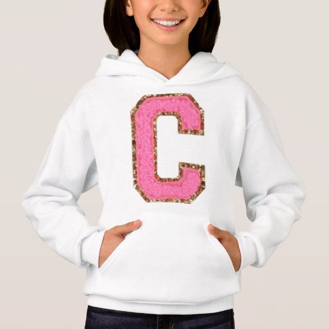 Camiseta C - Bubblegum Glitter Varsity - Letra Patches em W (Frente)
