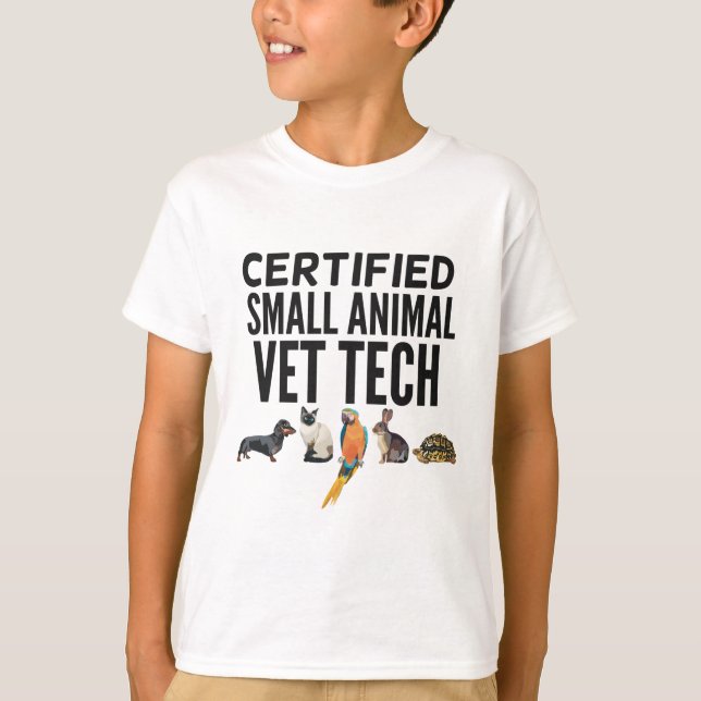 Camiseta C é para a Certified Small Animal Vet Tech (Frente)