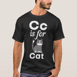 Camiseta C É Para Cat Pré-Escolar Jardim Infantil
