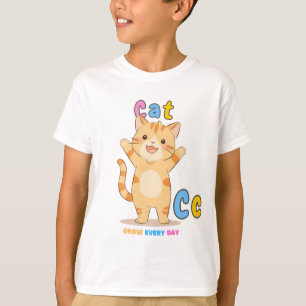 Camiseta "C é para Cat" Tee Alfabeta - Cresça Todos os Dias
