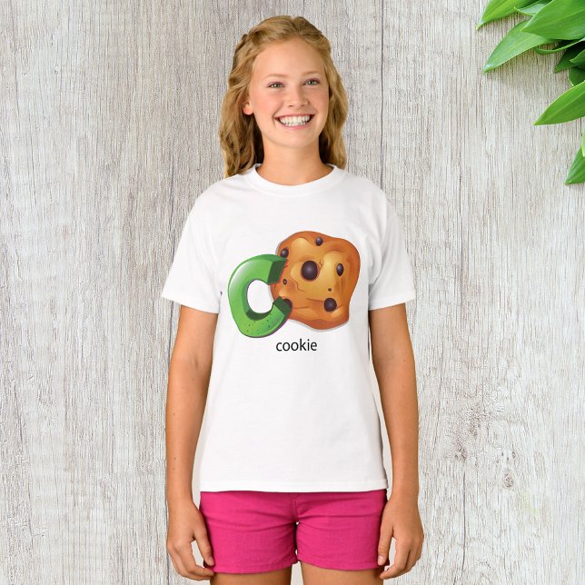 Camiseta C é para Cookie Alphabet - Letra Chocolate Chip (Criador carregado)