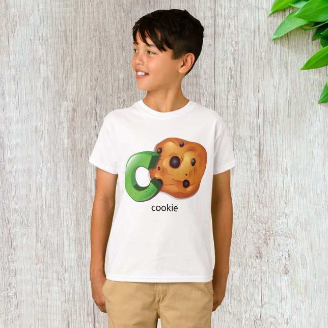 Camiseta C é para Cookie Alphabet - Letra Chocolate Chip (Criador carregado)