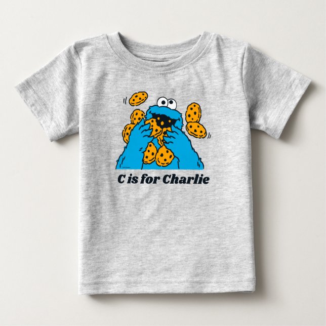 Camiseta C é para Cookie Monster | Adicione seu nome (Frente)