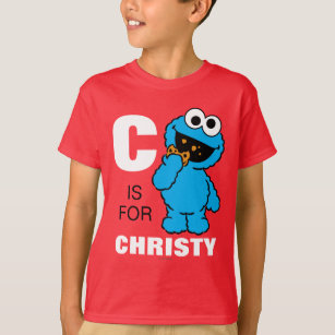 Camiseta C é para Cookie Monster   Adicione seu nome