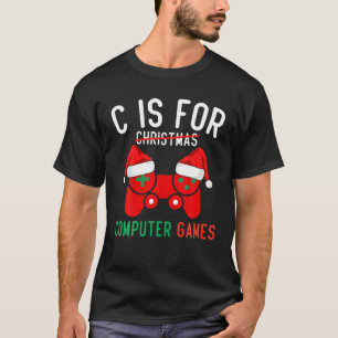 Camiseta C É Para Jogos De Computador Ao Longo Do Natal Pa