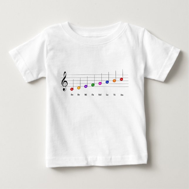Camiseta C Grande Escala em Crianças Clef Treble Literacia  (Frente)