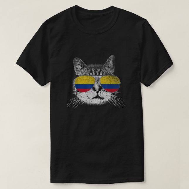 Camiseta Ca Colombiana País Bandeira País Retrocedor Gif (Frente do Design)