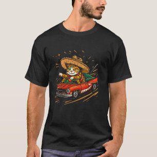 Camiseta Ca Mexicano Engraçado ao Contrário Tacocat Carro d