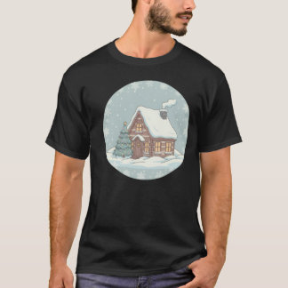 Camiseta Cabaña Aconchegante em Pastel - Gráficos de Vibraç
