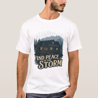 Camiseta Cabana Rústica na Tempestade – Paz na Natureza