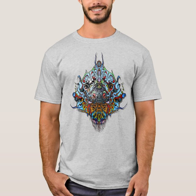 Camiseta Cabeça alienígena - Azul (Frente)