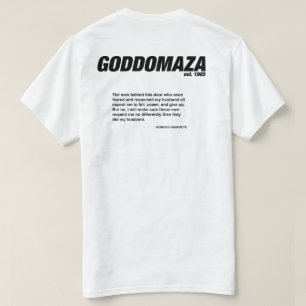CAMISETA CABEÇA CLÁSSICA DE GODDOMAZA COM CITAÇÃO MOMOKO