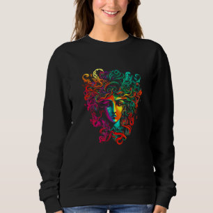Camiseta Cabeça Colorida de Medusa Pintada Presente Mitolog
