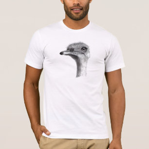 CAMISETA CABEÇA DA AVESTRUZ NO LÁPIS: ARTE: REALISMO