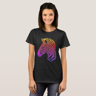 Camiseta Cabeça da zebra do arco-íris