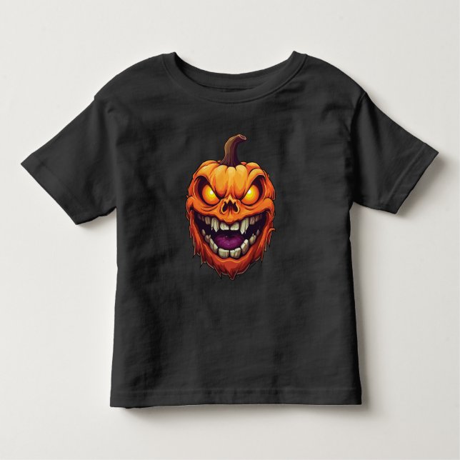 Camiseta Cabeça de Abóbora de Grinning Sinister (Frente)