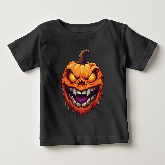 Camiseta Cabeça de Abóbora de Grinning Sinister (Frente)