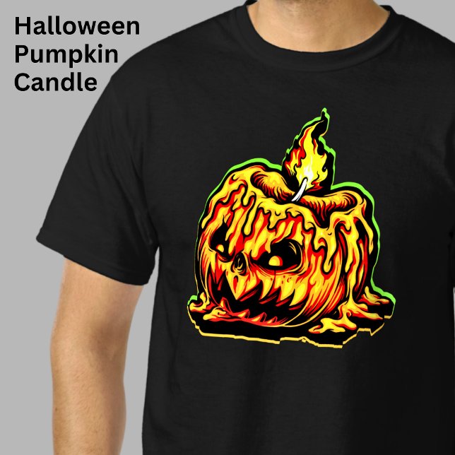 Camiseta Cabeça de Abóbora de Halloween Chumpkin Flaming Ca (Criador carregado)
