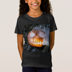 Camiseta Cabeça de Abóbora do Cavaleiro Sem Cabeça em Chama