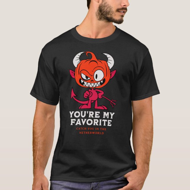 Camiseta Cabeça de abóbora do diabo para um malvado Hallowe (Frente)