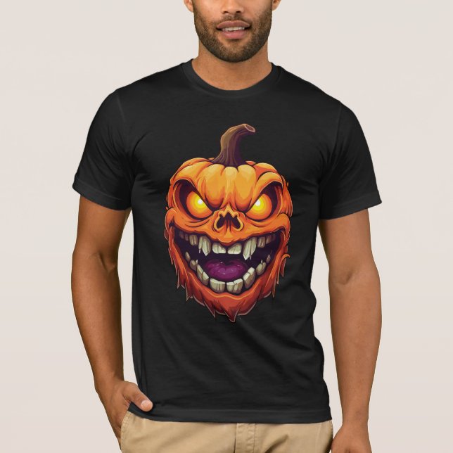 Camiseta Cabeça de Abóbora Sorrindo Sinistramente (Frente)