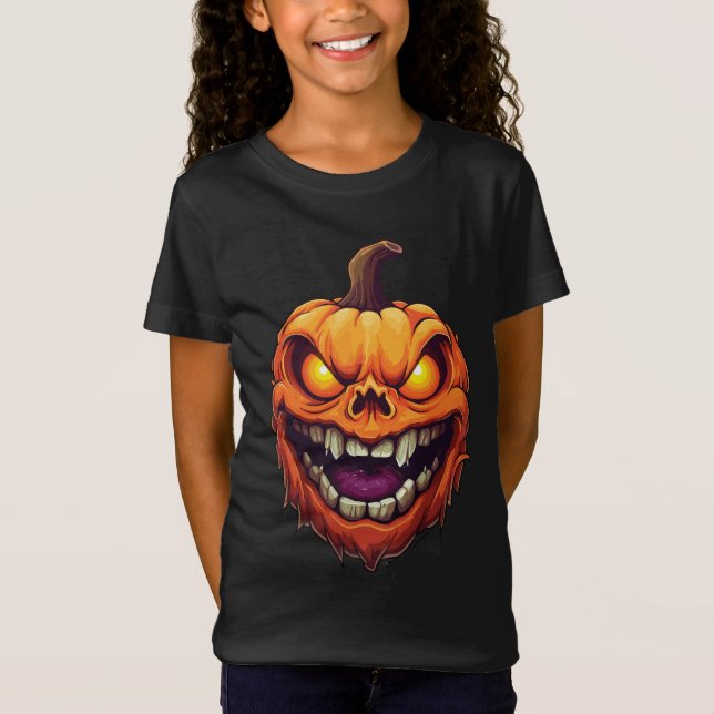 Camiseta Cabeça de Abóbora Sorrindo Sinistramente (Frente)