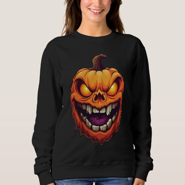 Camiseta Cabeça de Abóbora Sorrindo Sinistramente (Frente)