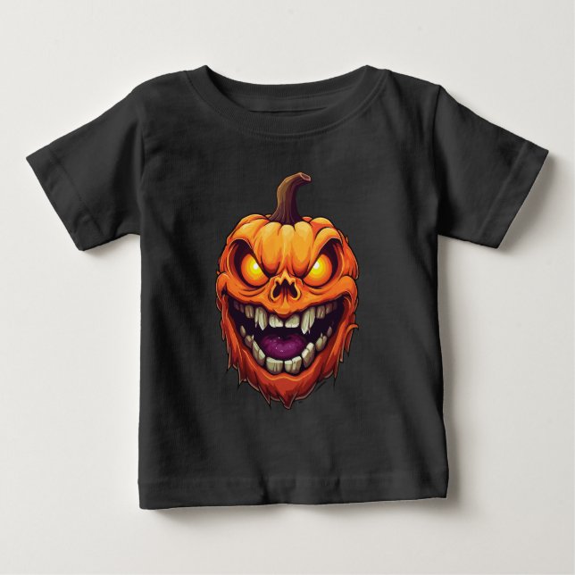 Camiseta Cabeça de Abóbora Sorrindo Sinistramente (Frente)