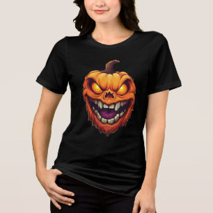 Camiseta Cabeça de Abóbora Sorrindo Sinistramente