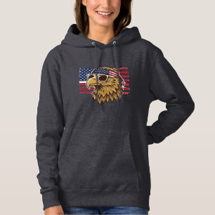 Camiseta Cabeça de Águia Patriótica Gráfico de Gravura Vint