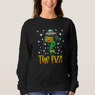 Camiseta Cabeça de Alien Comendo Pizza UFO Extraterrestre F