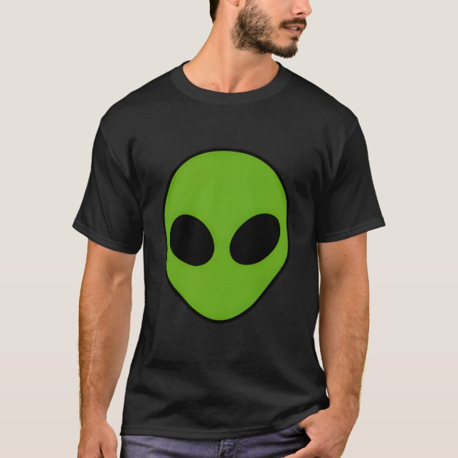 Camiseta Cabeça de Alien Extraterrestre Verde (Frente)