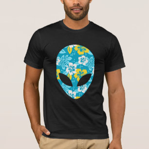 Camiseta Cabeça de Alien Havaiano - Alien Divertido