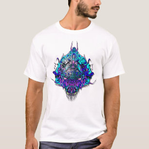 Camiseta Cabeça de alienígena - azul e roxo
