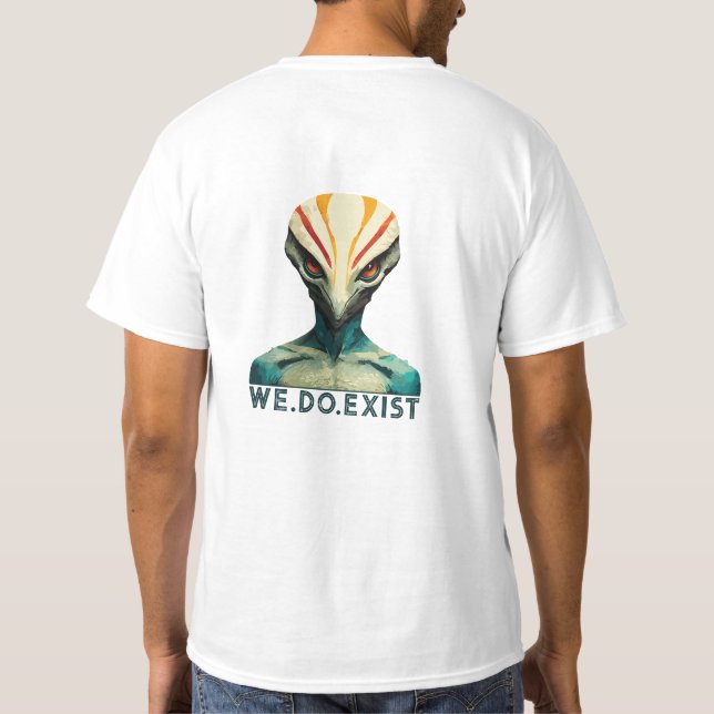 Camiseta Cabeça de alienígena - Nós Existe Camisa-T (Verso)