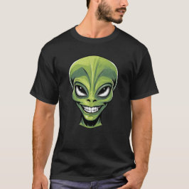 Camiseta Cabeça de Alienígena Verde