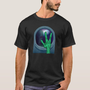 Camiseta Cabeça De Alienígena Verde Da Área De Crença 51 Es
