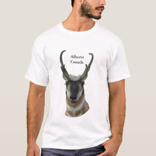 Camiseta Cabeça de antílope-pronghorn macho escuro A19
